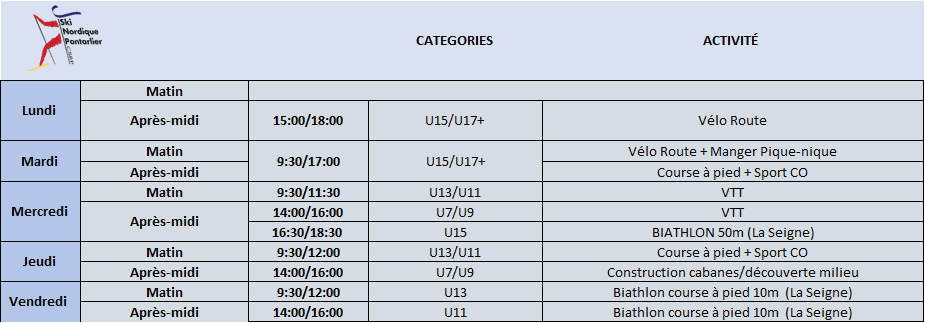 PROGRAMME PÂQUES (2EME SEMAINE DE VACANCES: DU 25 AU 29 AVRIL)